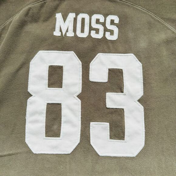 Reebok Gridiron NFL Classic NY Jets Santana Moss Green Coton Sweatshirt Jersey M - Picture 10 of 11